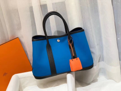 爱马仕 30 Garden party花园包  tc皮拼帆布 手缝蜡线 ZP开版 入柜无压力