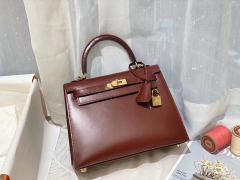 HERMES kelly 25 box皮 酒红 金 气质又自信的酒红