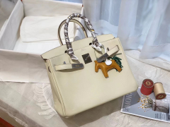 爱马仕 birkin 30 swift cc10奶昔白 银 美到移不开眼睛