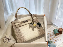 爱马仕 Himalaya喜马拉雅 银扣 kelly 28 亮光 nilo尼罗两点鳄鱼皮 鳄鱼中的王者