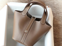 CK37大象灰 银扣 Picotin Lock 菜篮子mini 14CM 专柜原厂Swift皮 纯手缝手工缝制工艺