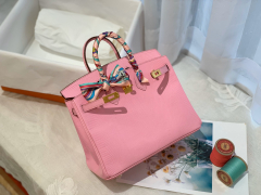 HERMES birkin 25 进口一级蜥蜴 5P樱花粉-Pink 金扣  粉嫩小仙女