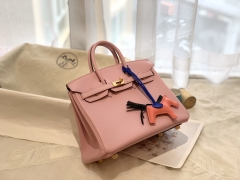HERMES birkin 25cm swift皮 手工缝制 zp做法 金扣 3Q粉 超级少女心 美的无法言语～