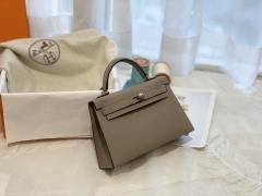 爱马仕中国官网  mini kelly 二代 19cm eposom 银扣 M8沥青灰 随性百搭 高端大气场