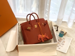 HERMES birkin 25cm swift皮 手工缝制 zp做法 金扣 Q5大红 艳也不俗 也就只有这个色了