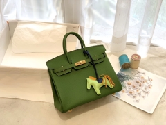 爱马仕包包批发 新到现货 25birkin 小牛togo皮 6G 草坪绿 金银扣