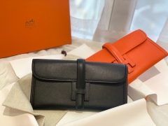 H家爱马仕香港官网 Jige 29cm 密蜡线缝制.swift皮 手包 中包 晚宴包 百搭款 89 黑色