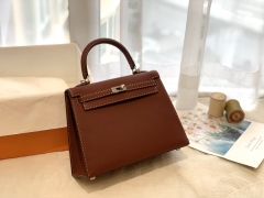 爱马仕女包批发 限量款miss you Kelly  双线 无人能抗拒的魅力 最新的monsieur皮 57 波尔多酒红 银扣