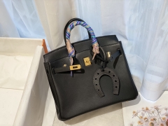 爱马仕香港官网 birkin 25cm swift皮 黑色 金扣