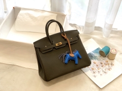 爱马仕包包批发 新到现货 25cm birkin togo皮 新色 G8 新丛林绿 金扣