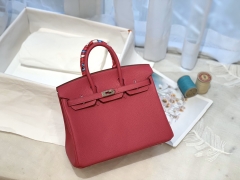 爱马仕包包批发 新到现货 25birkin 小牛togo皮 E5玫红 金银扣