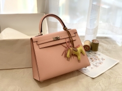 爱马仕女包 25Kelly epsom皮 3Q粉 银扣