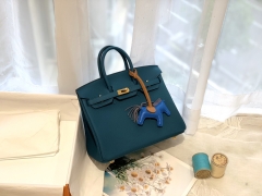 爱马仕包包批发 新到现货 25birkin 小牛togo皮 W0 博斯普鲁斯绿 金银扣